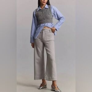 The Colette Crop High-Rise Wide-Leg Jeans by Maeve - 29